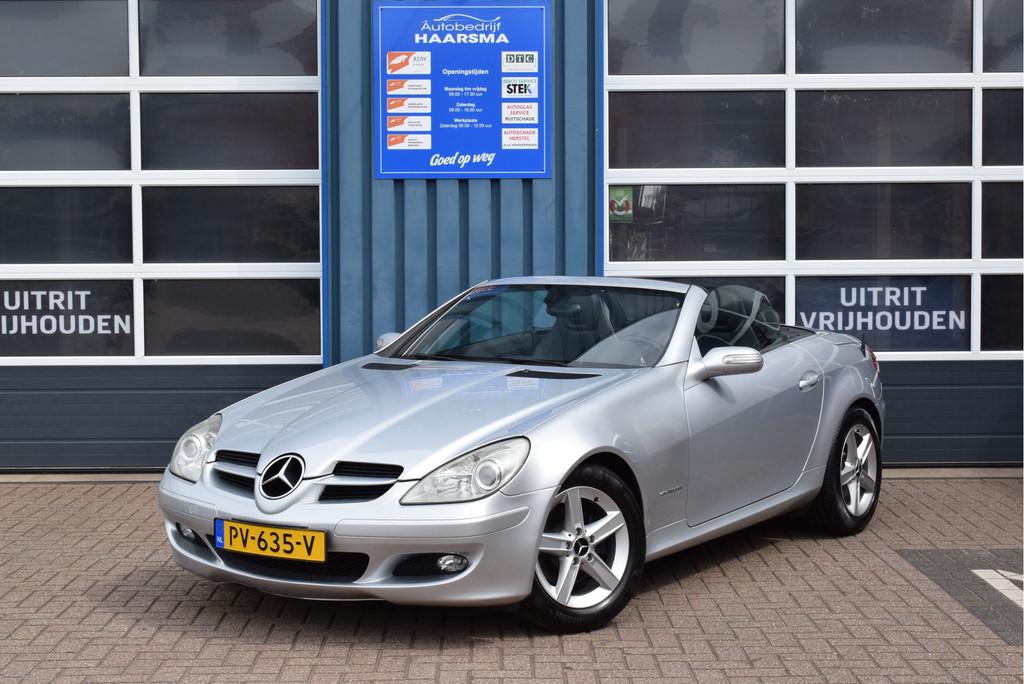 Mercedes-Benz SLK 200 K. Zwart leer Lichtmetalen velgen, Achterwielaandrijving, Gebruikt, Zwart, 4 cilinders