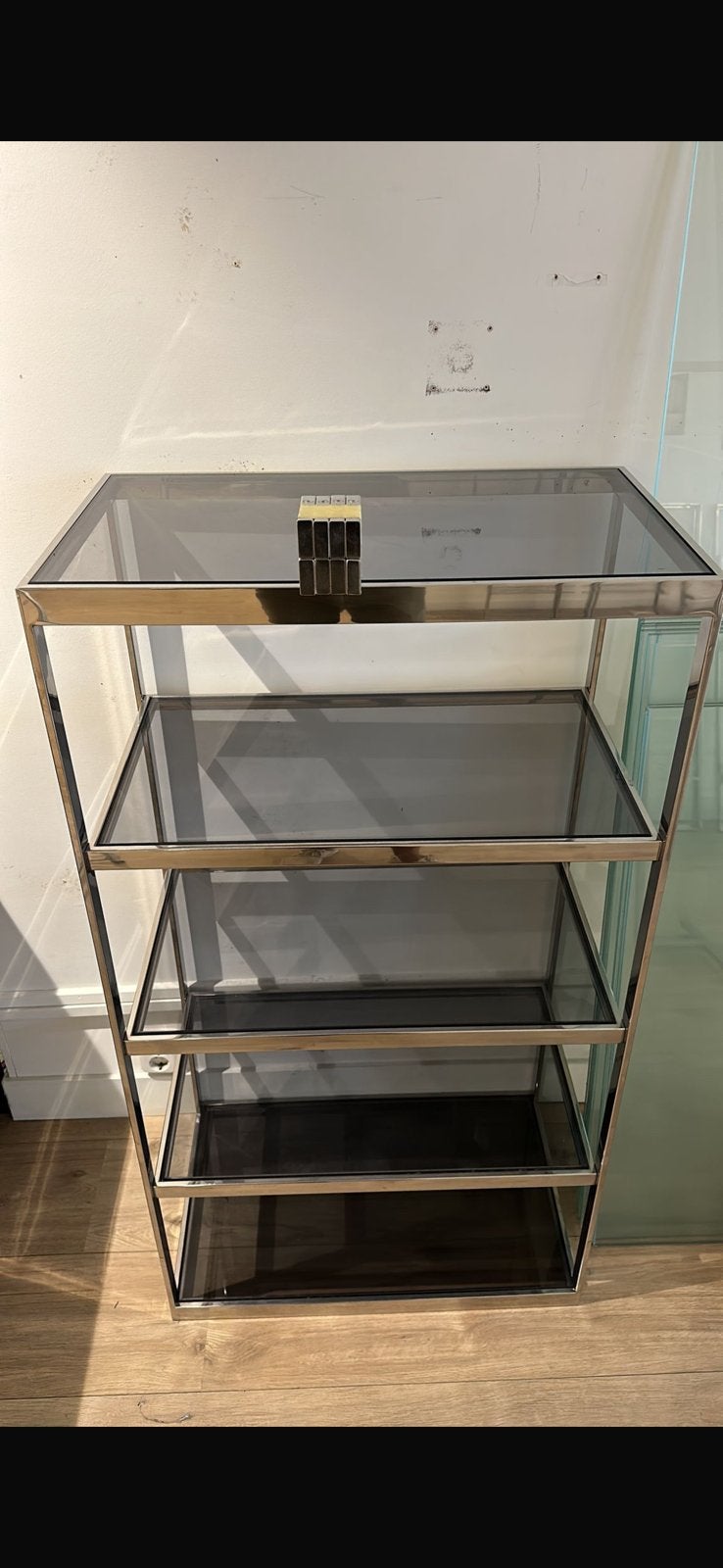 Design kast van groom en rook glas 2 x, Ophalen, Gebruikt, 50 tot 100 cm, Glas