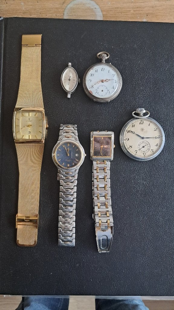 Diverse horloges ,met 2x zilver, Overige merken, Overige materialen, Gebruikt, Overige materialen