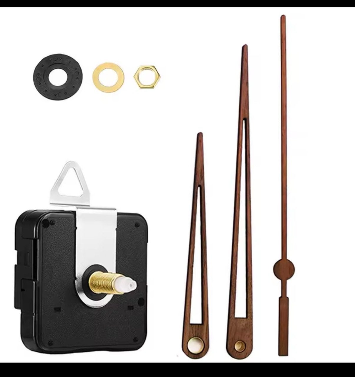 Klokmechanisme met wijzers - Quartz wandklok accessoires, Ophalen, Klassiek, Bruin, Werkt op batterijen