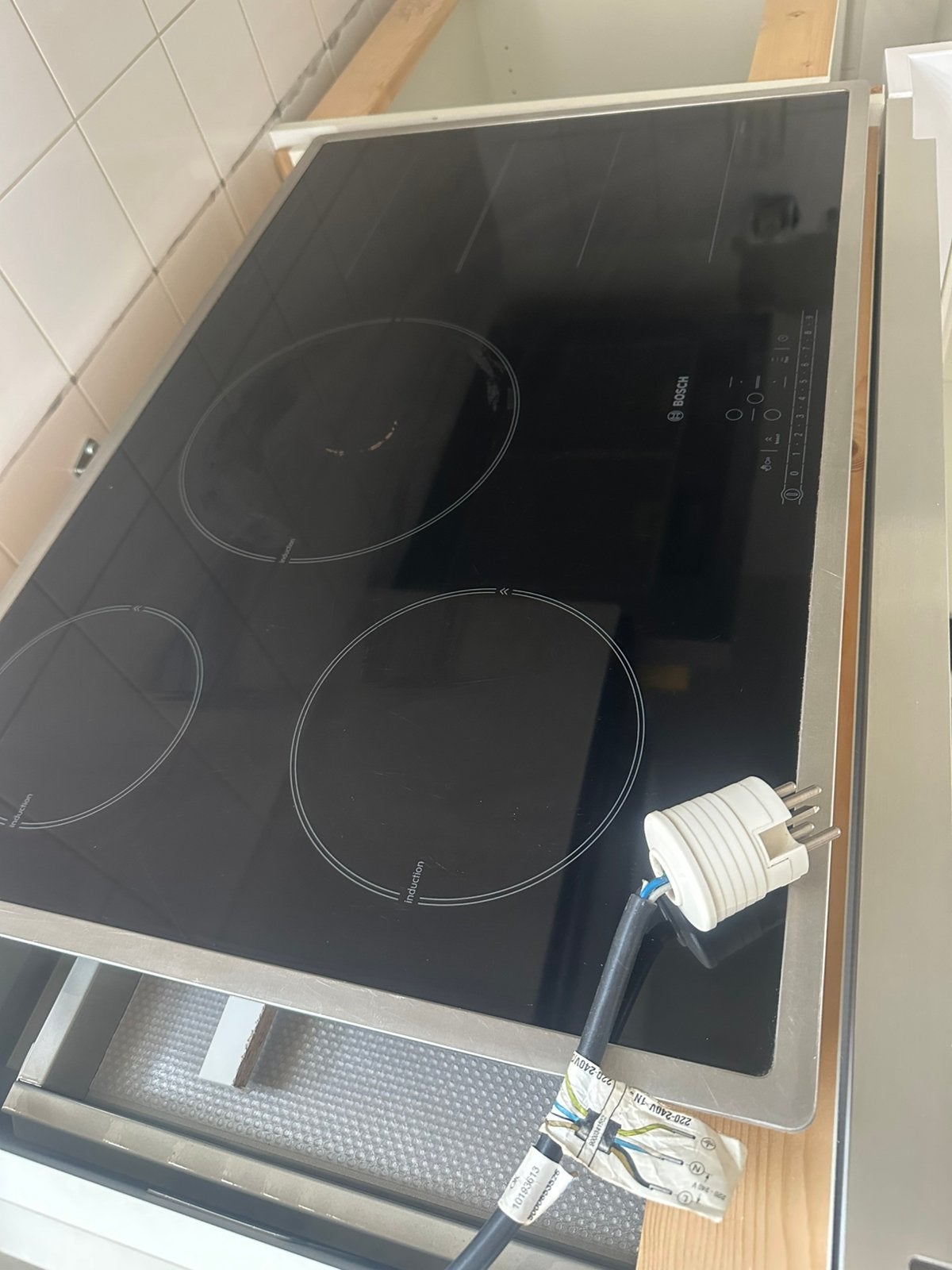 Induictie kookplaat Bosch, Zo goed als nieuw, Inbouw, Inductie, 4 kookzones