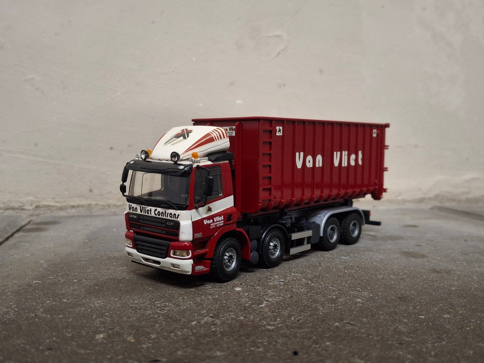 Tekno DAF haakarm motorwagen Van Vliet Contrans, Ophalen of Verzenden, Zo goed als nieuw, Bus of Vrachtwagen, Tekno