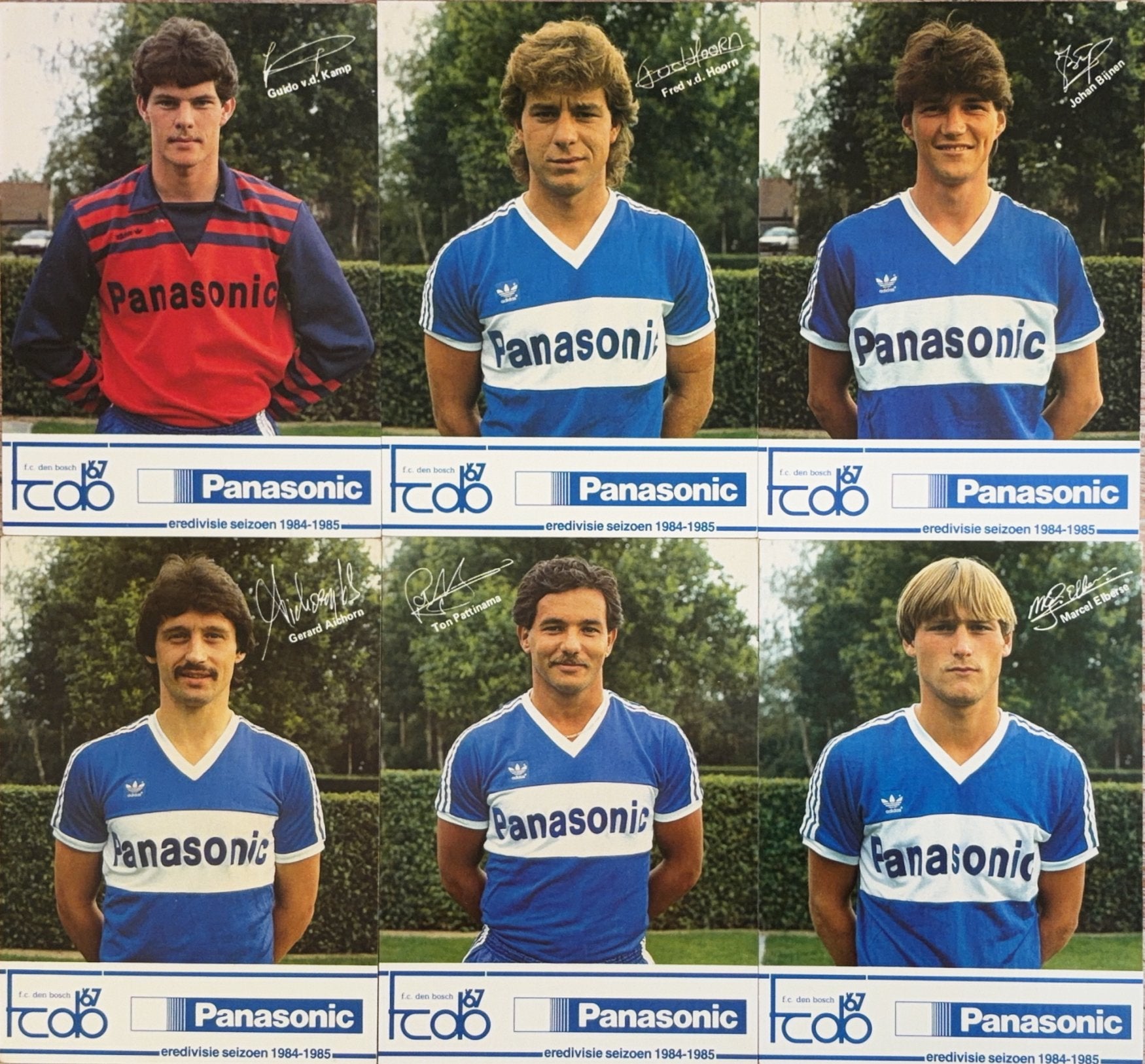 6 Spelerskaarten FC Den Bosch - seizoen 1984/1985, Ophalen of Verzenden, Zo goed als nieuw, PSV, Spelerskaart