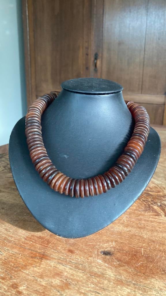 Vintage Catherine Noll choker ketting met kralen van hoorn, Sieraden, Tassen en Uiterlijk, Ophalen of Verzenden