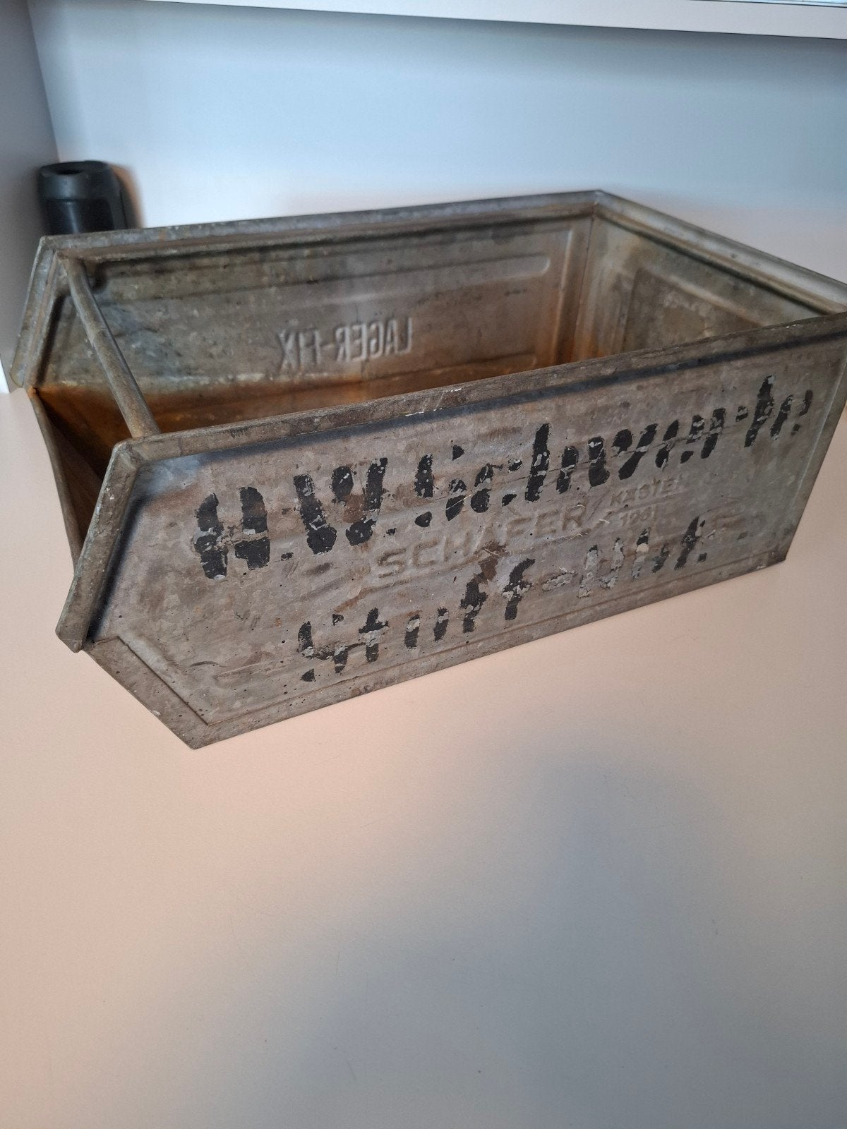 Vintage metalen opbergbak - Industrieel design, Ophalen
