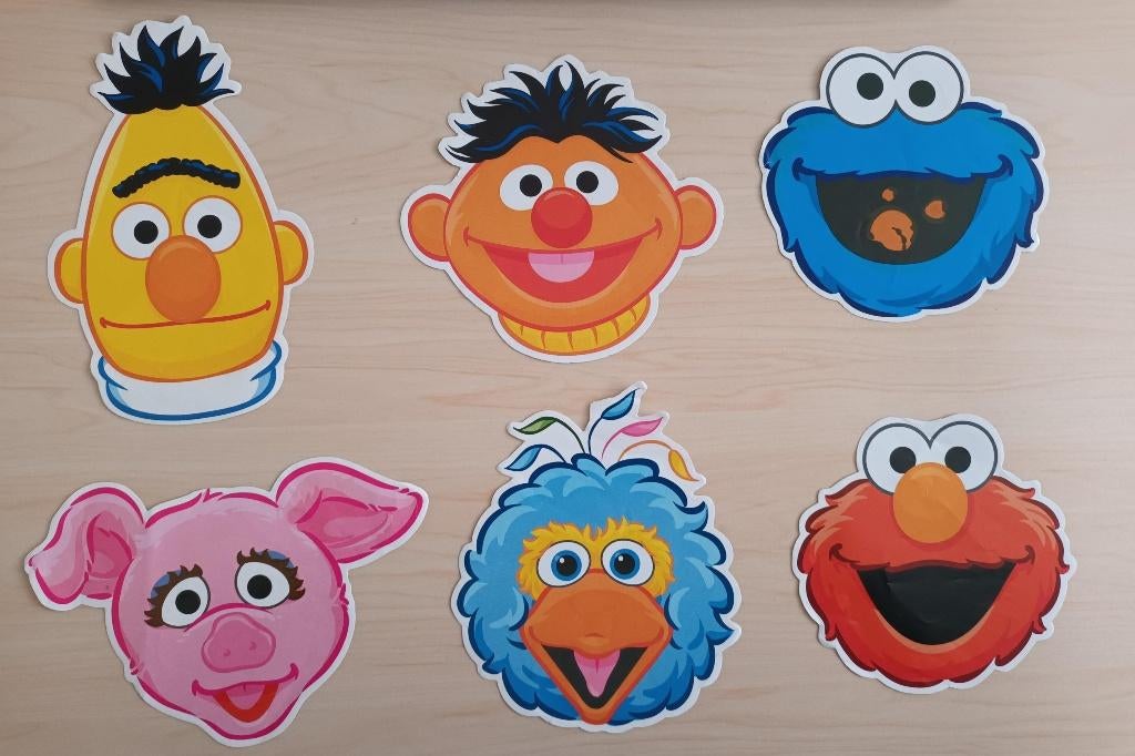 Papieren afbeeldingen van Sesamstraat, Ophalen of Verzenden, Zo goed als nieuw