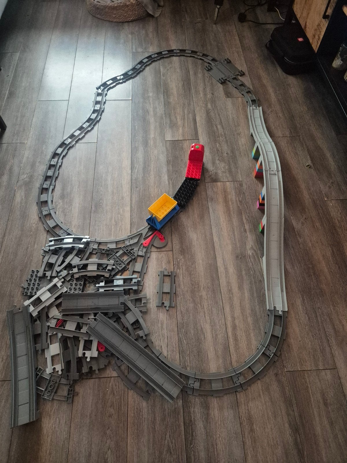 Grote set LEGO Duplo trein met rails en wagons, Ophalen, Gebruikt, Overige thema's, Duplo