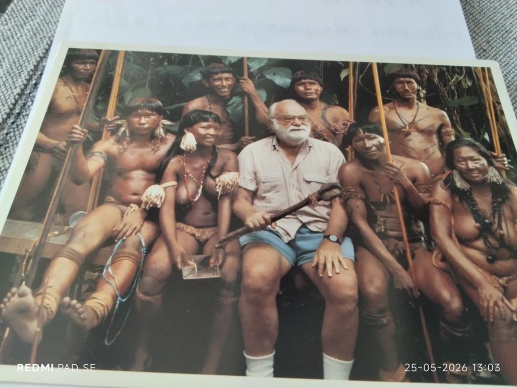 Vintage Ansichtkaart: Saul Zaentz en Braziliaanse Indianen, Ophalen of Verzenden
