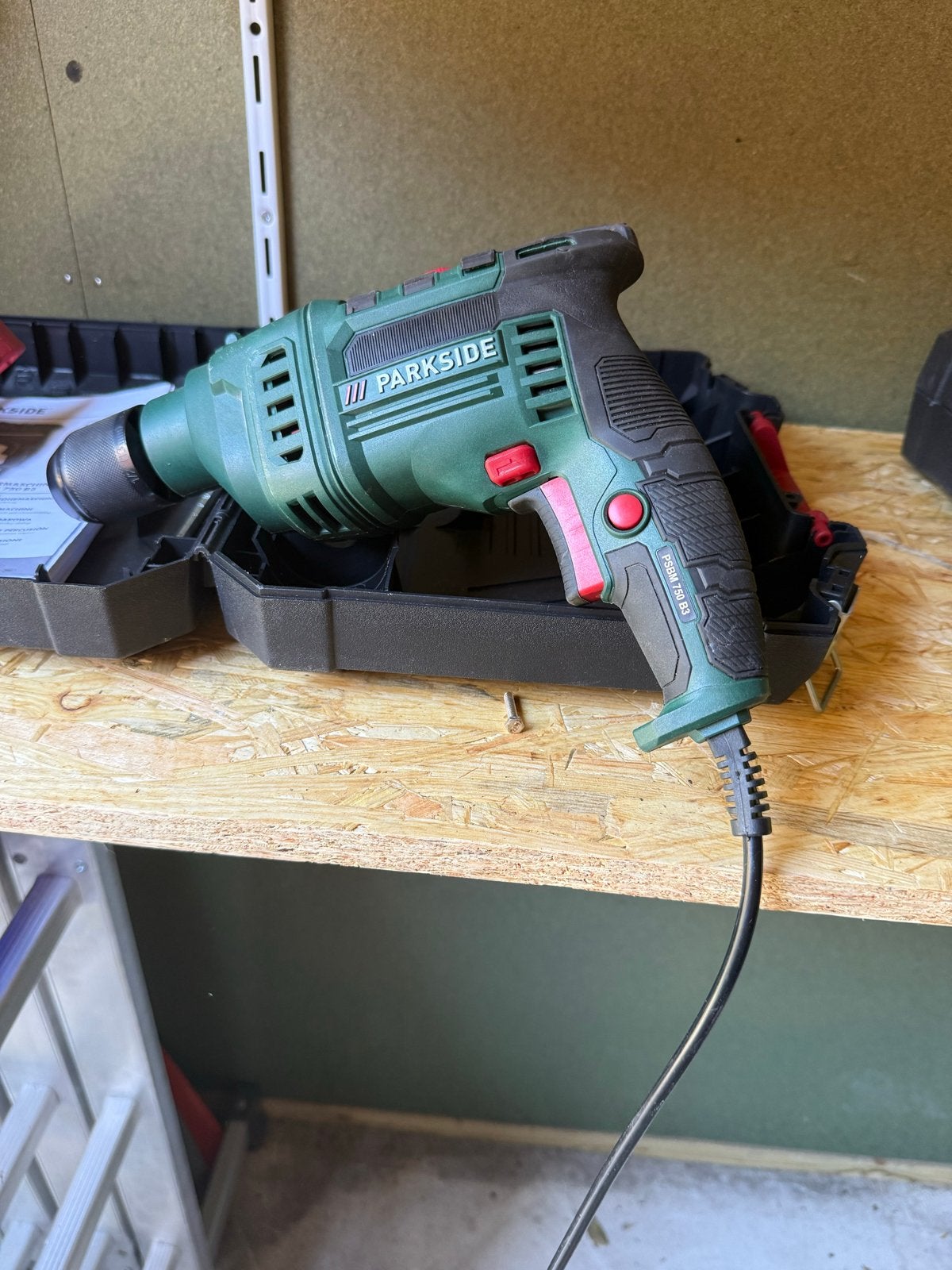 Parkside Klopboormachine PSBM 750 B3 met koffer, Klopboormechanisme, Ophalen, Boormachine, Gebruikt