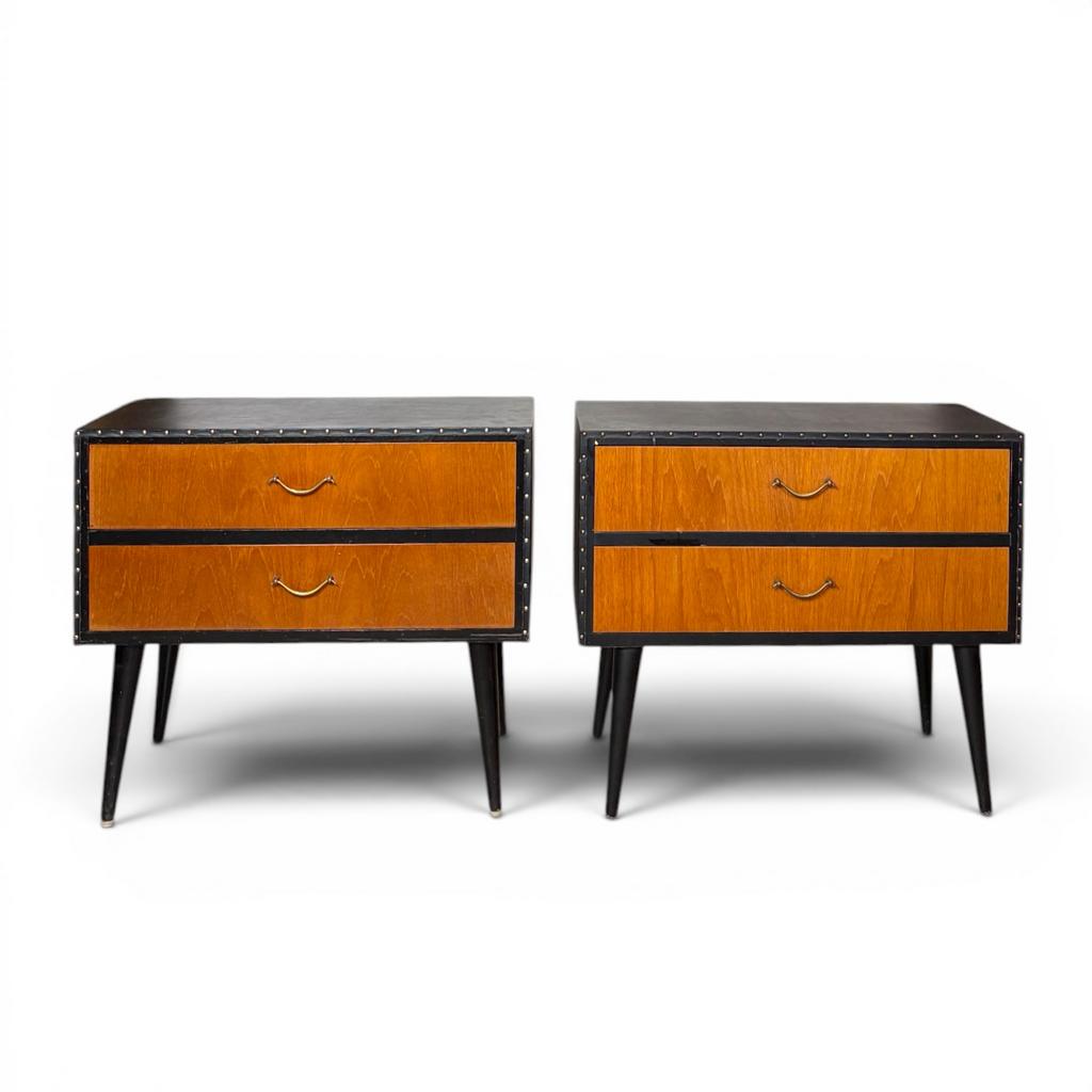 Set vintage Ikea teak nachtkastjes uit de jaren 60, Gebruikt, ?, 45 tot 65 cm, IKEA