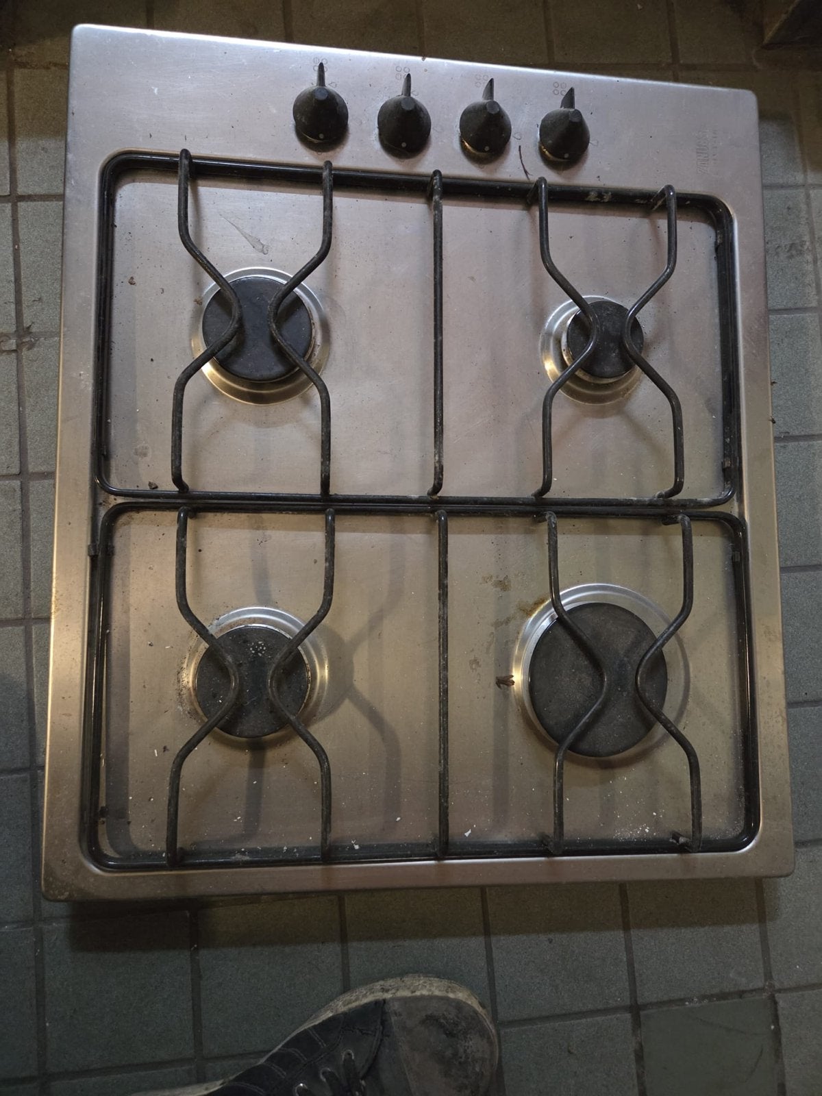 RVS Inbouw Kookplaat 4 Pitten - Gasfornuis, Gebruikt, Inbouw, Gas, 4 kookzones