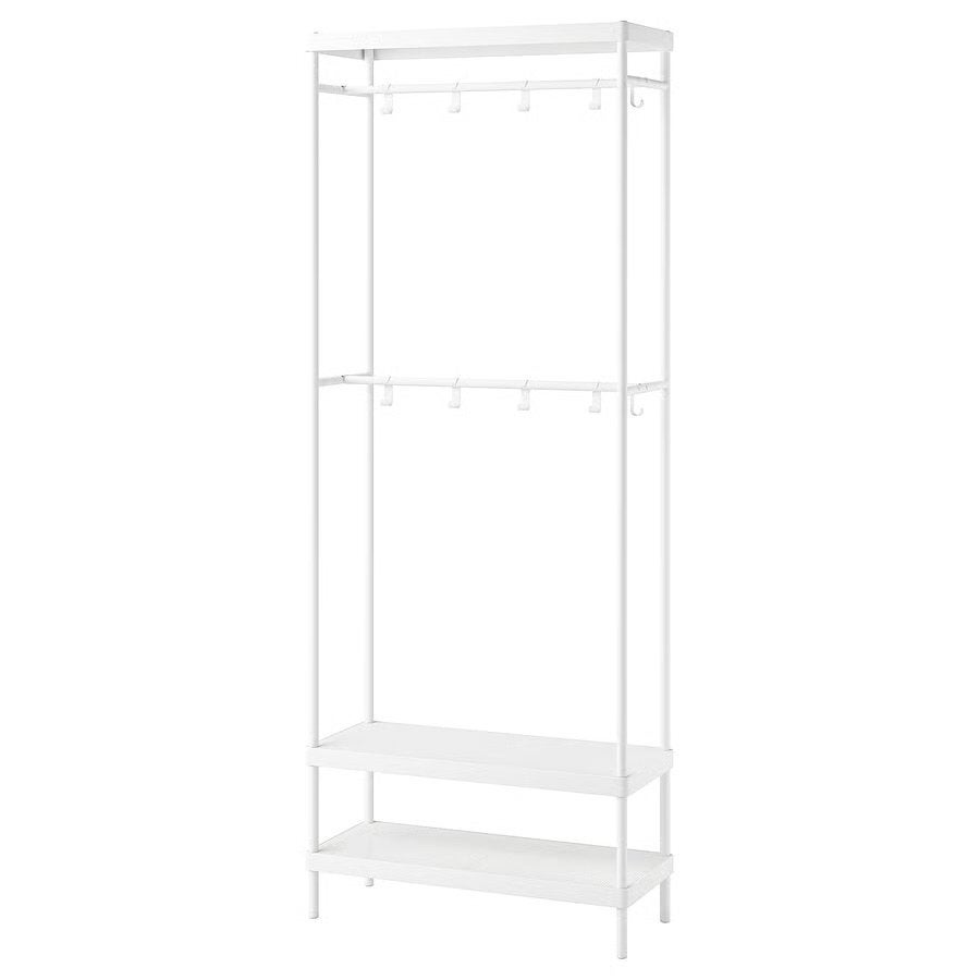 IKEA MACKAPÄR kledingrek met schoenenopberger, Ophalen, Nieuw, Metaal, Staande kapstok