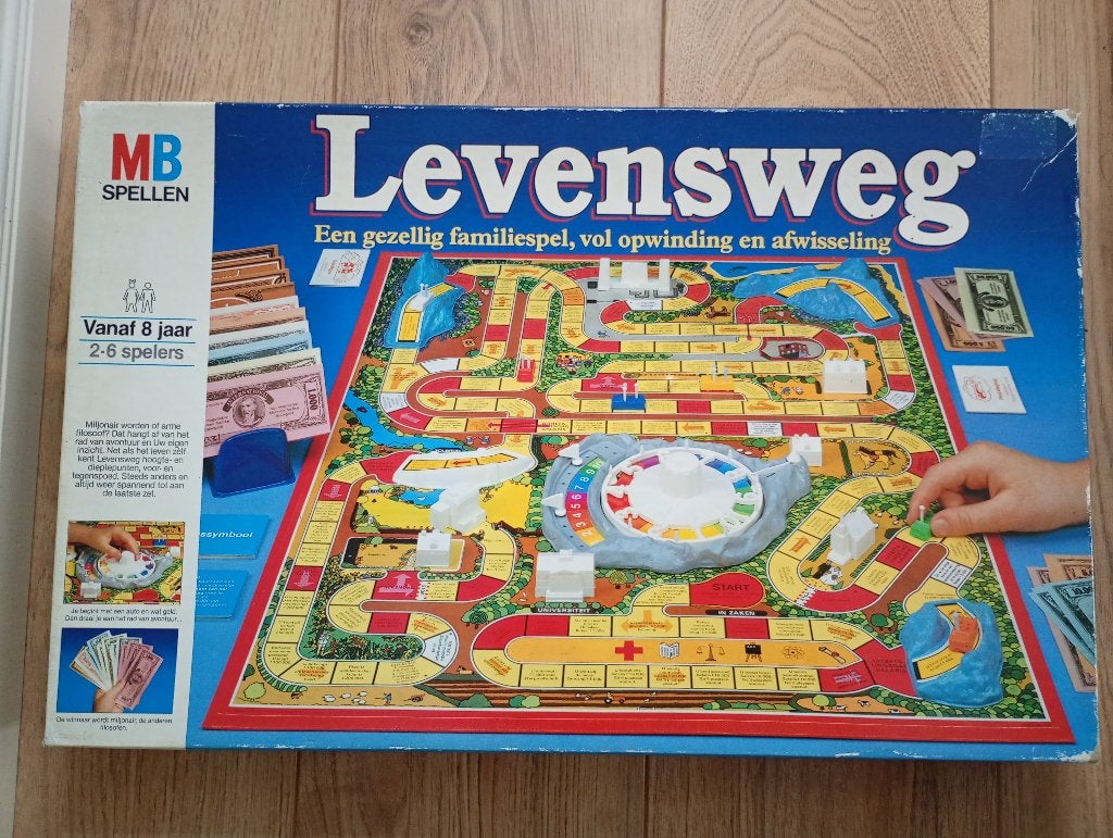 Vintage Levensweg (1984), Een of twee spelers, Ophalen of Verzenden, Gebruikt, MB Spellen