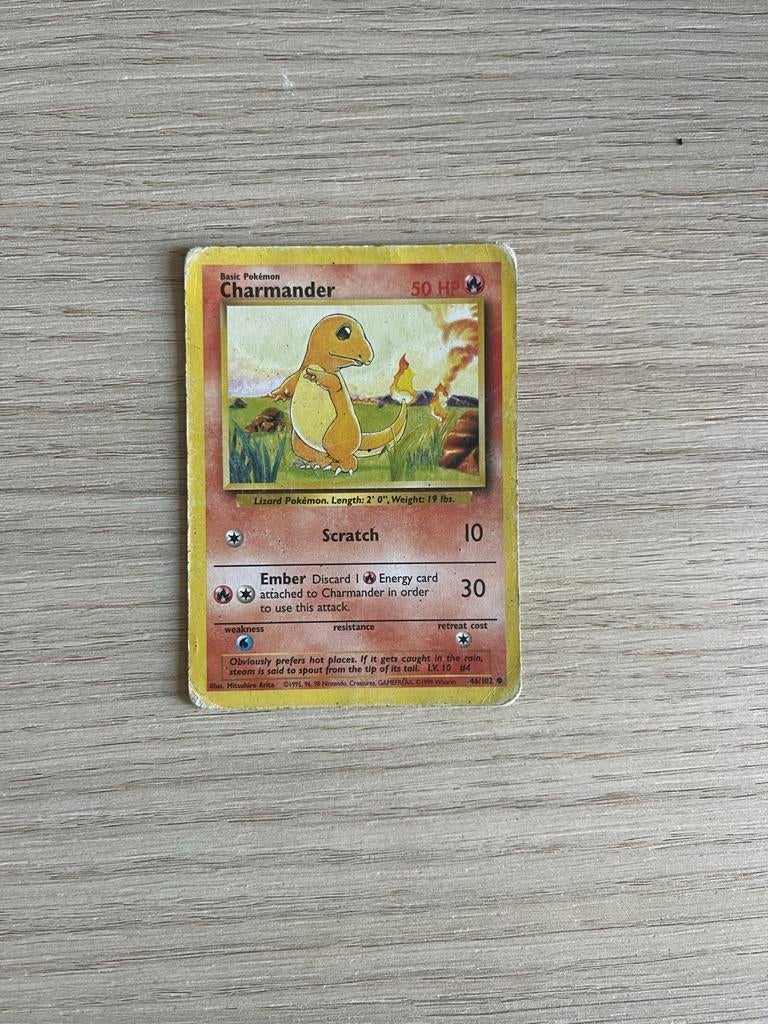 Charmander 46/102 Pokémon Kaart - Base Set, Ophalen of Verzenden, Gebruikt, Losse kaart