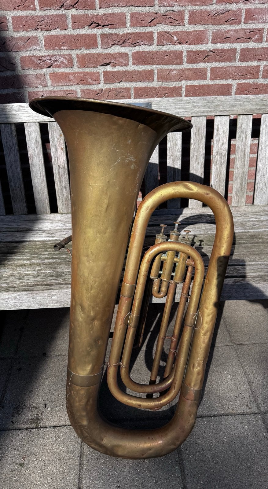 Antieke Tuba / Bariton - Decoratief Muziekinstrument, Ophalen, Gebruikt, Overige typen