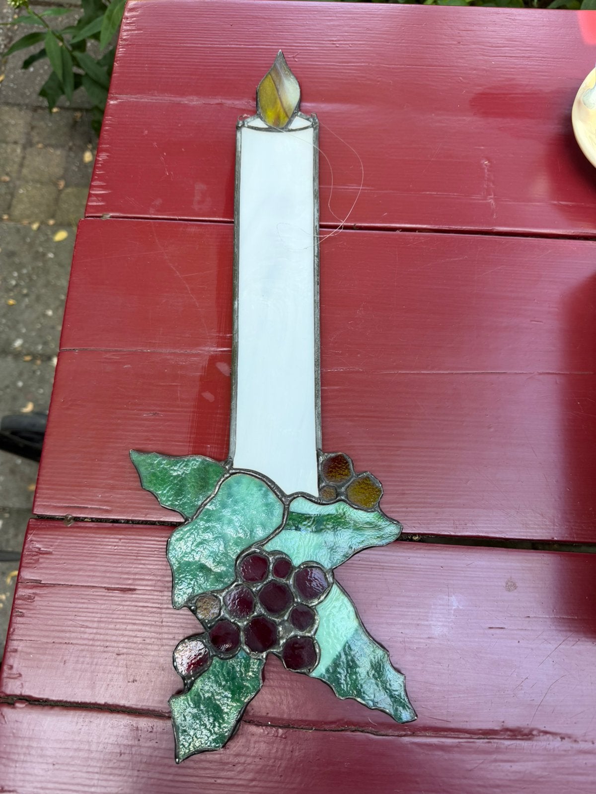 Glas in lood raamhanger - kaars, Ophalen of Verzenden