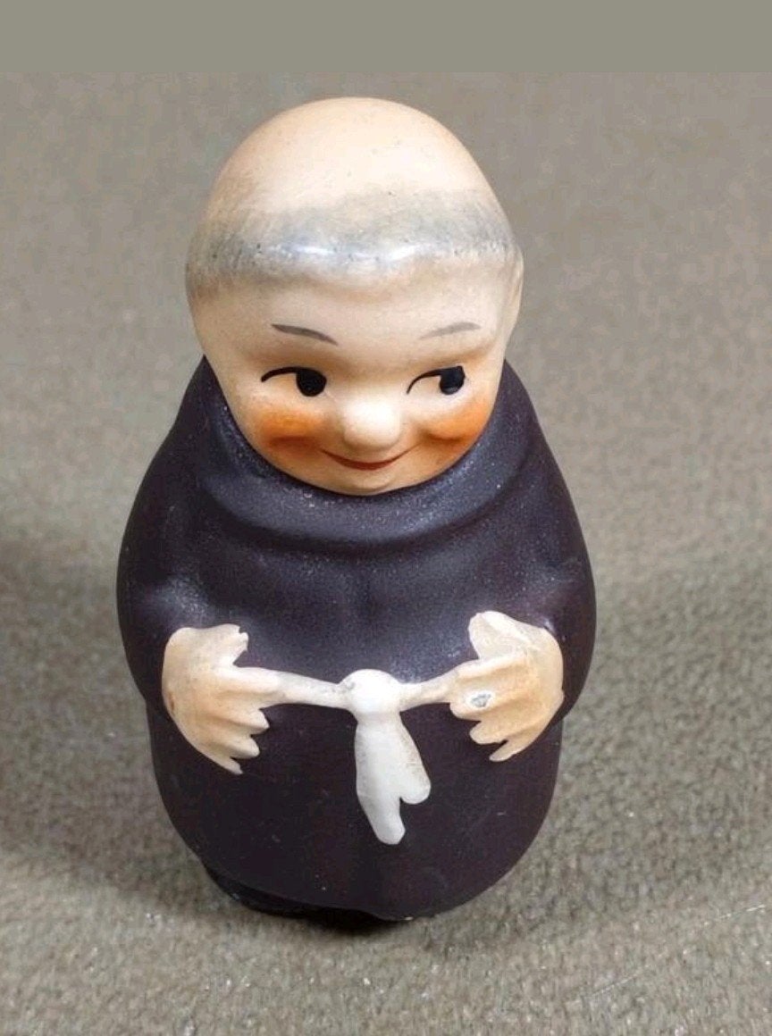 Vintage Monnik Beeldje W. Germany Uniek Verzamelaarsitem, Verzenden, Gebruikt, Religie