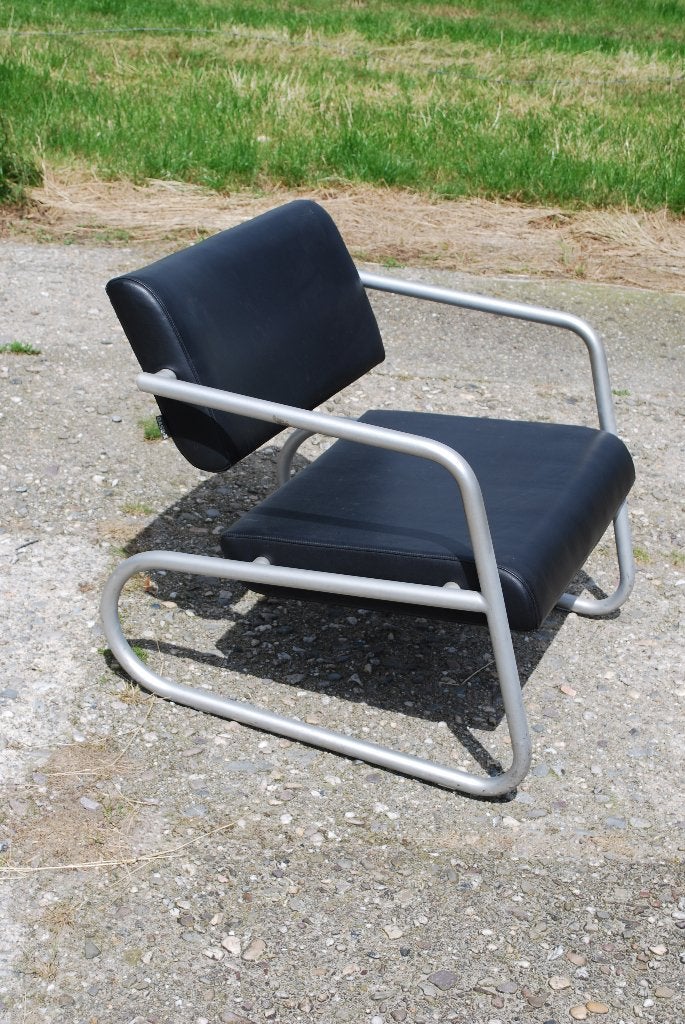 Base-x Lederen Design Fauteuil, Huis en Inrichting, Fauteuils, Ophalen, Gebruikt, 75 tot 100 cm, Base X
