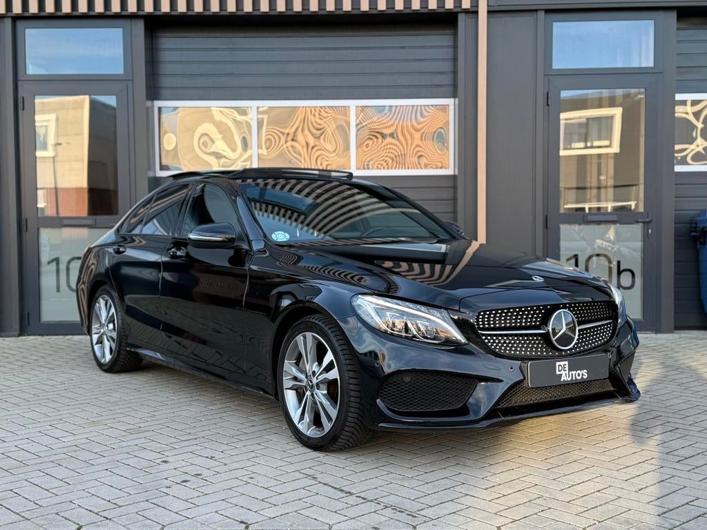 Mercedes C Klasse 250 AMG PAKKET / PANO / LEER / HUD / VOL, Auto's, Lichtsensor, 4 cilinders, Zwart, Leder