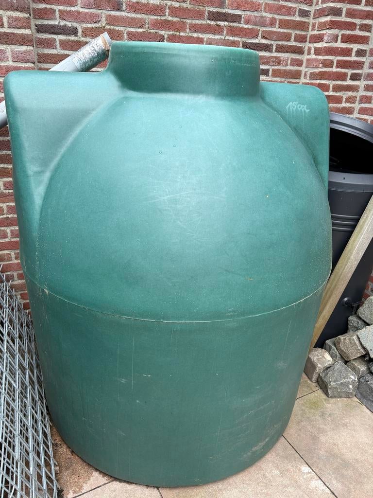 Water opslag ton 1500 l met zand/blad opvang zeef, Tuin en Terras, 150 liter of meer, Ophalen, Zo goed als nieuw, Kunststof