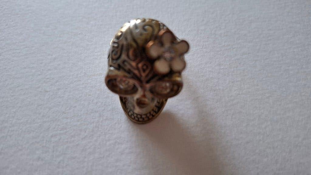 ring doodskop 21 mm, Gebruikt, 20 of groter, Ophalen of Verzenden, Dame