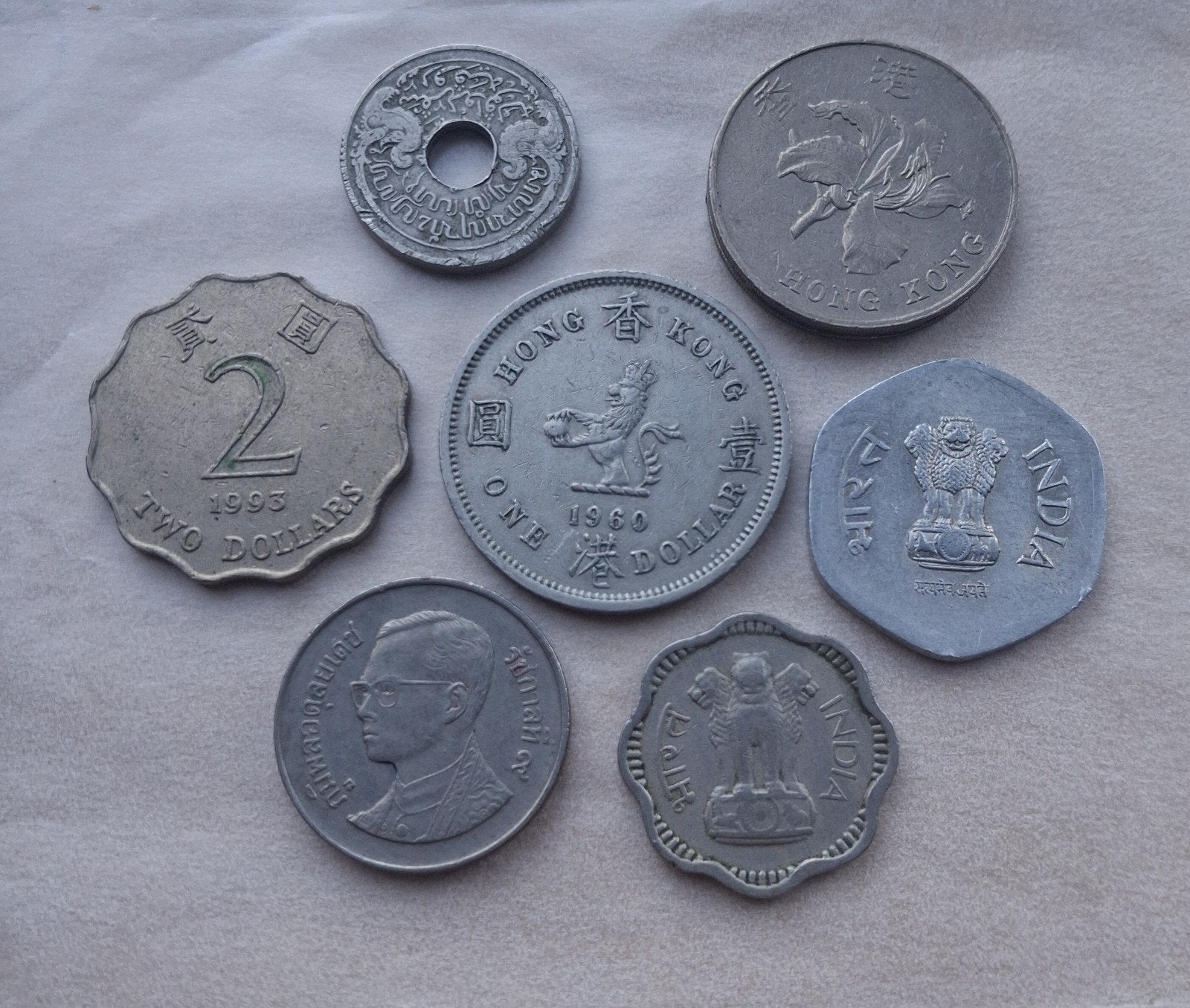 Azië inclusief 5 Thaise Baht Rama IX, Ophalen of Verzenden, Zuidoost-Azië, Setje