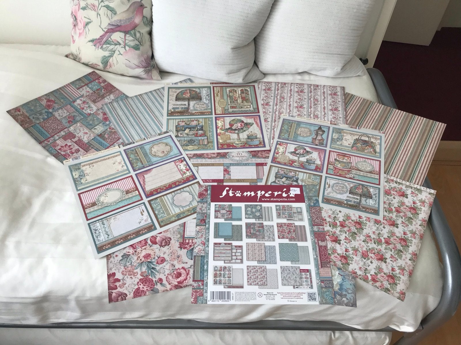 Stamperia Scrapbook Papier Set - Vintage Rozen & Strepen, Hobby en Vrije tijd, Scrapbooking, Ophalen of Verzenden, Nieuw, Papier of Karton