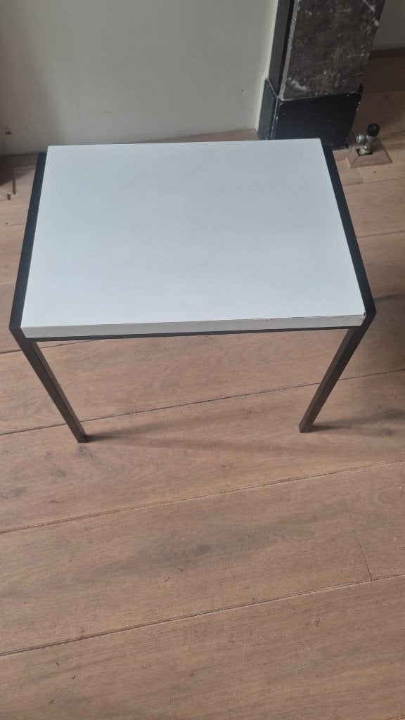 Wit vintage bijzettafeltje/plantentafel, Ophalen, Minder dan 45 cm, Minder dan 55 cm, Gebruikt