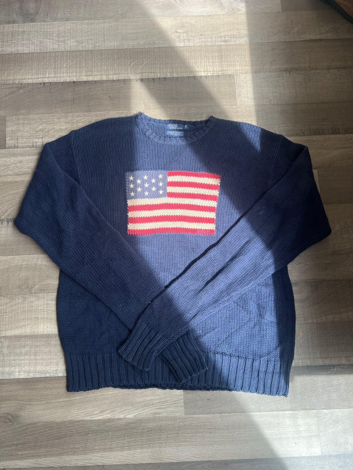 Ralph Lauren trui met Amerikaanse vlag - Maat XL, Kleding | Heren, Truien en Vesten, Ophalen, Zo goed als nieuw, Maat 56/58 (XL)