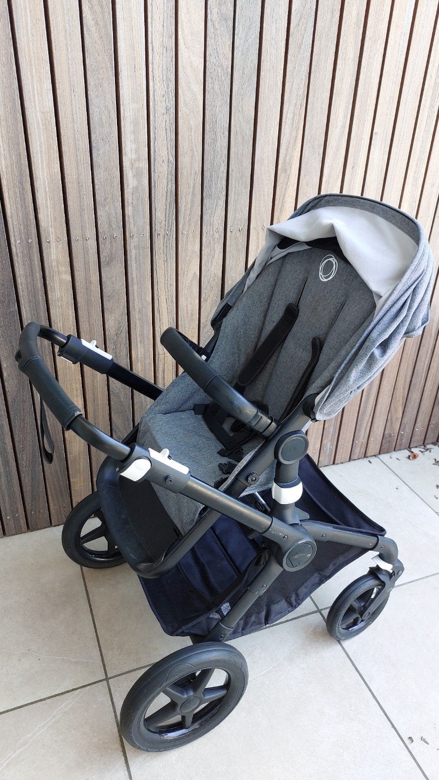 Bugaboo Fox 2, voetenzak, meerijplankje en regenhoes, Ophalen, Bugaboo, Verstelbare duwstang, Zo goed als nieuw