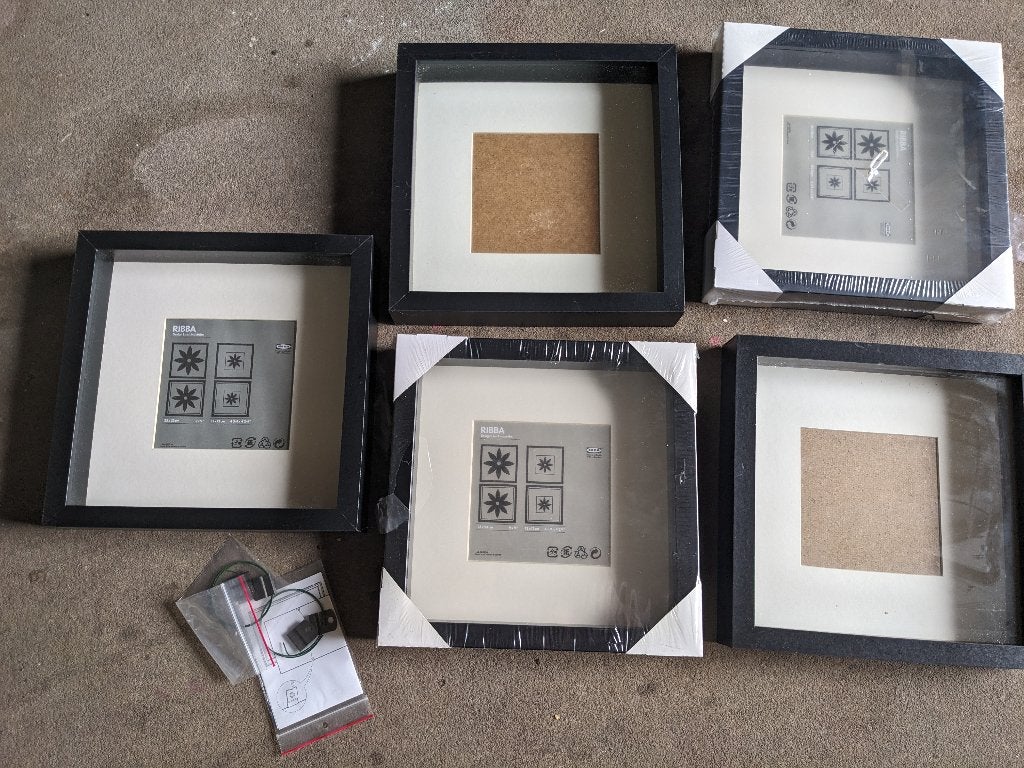 5x IKEA RIBBA fotolijst zwart, deels nog in verpakking, Ophalen, Zo goed als nieuw, Fotolijst, Zwart