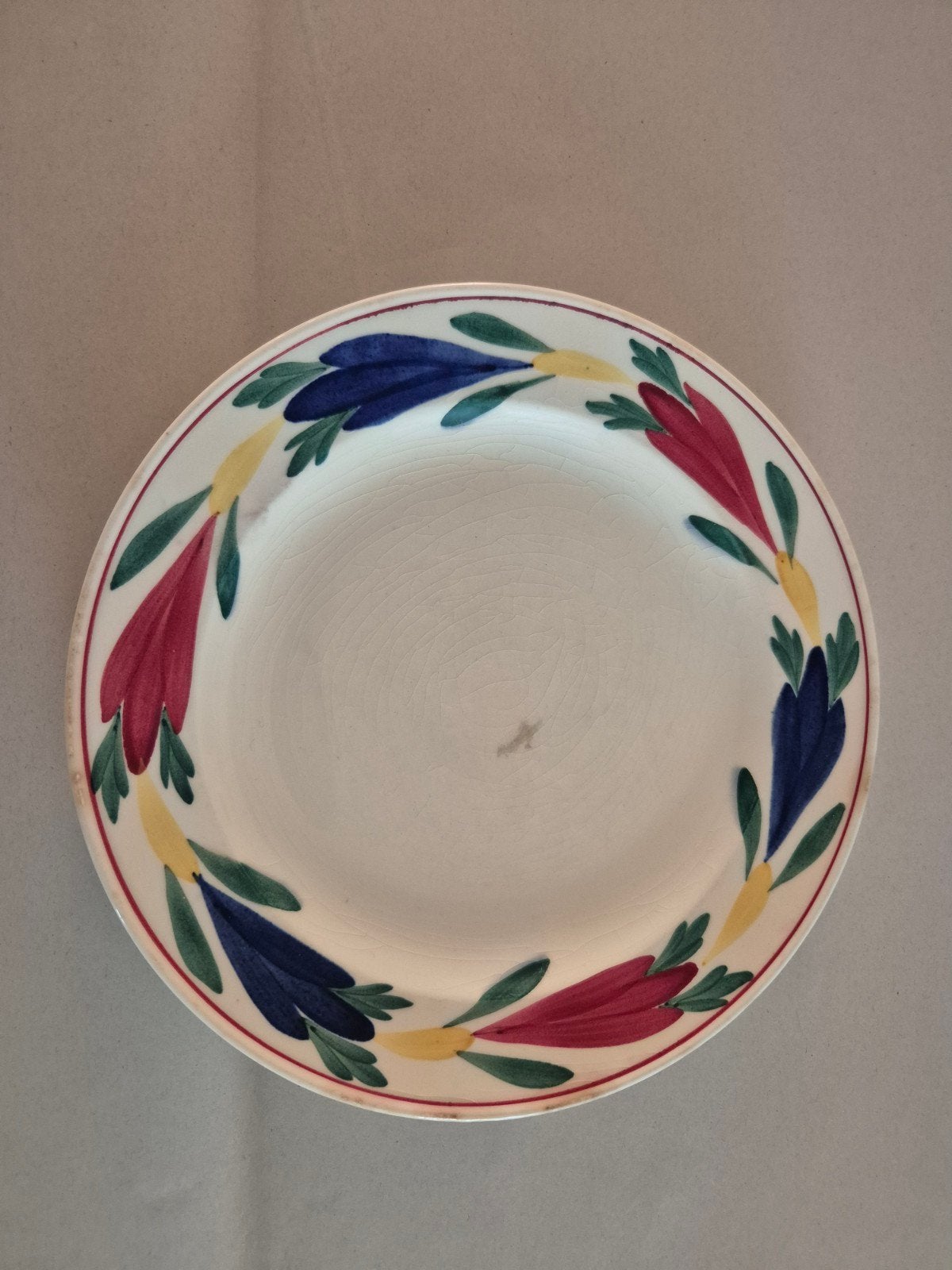 Petrus Regout, Holland. Bord 21,5 cm, zeldzame kleurstelling, Antiek en Kunst, Antiek | Servies los, Ophalen of Verzenden