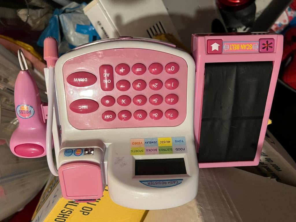 Roze Speelgoed Kassa met Scanner, Ophalen of Verzenden, Gebruikt, Meisje