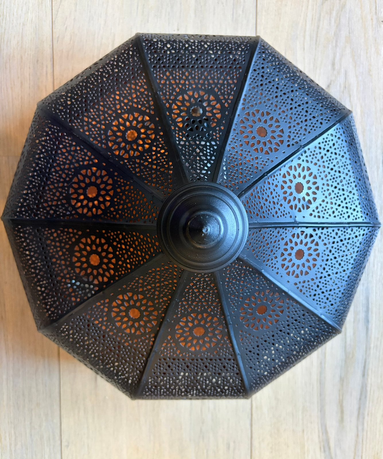 Oosterse sprookjes plafonnière zwart/koper, E14 (klein), Ophalen of Verzenden, Zo goed als nieuw, Oosters
