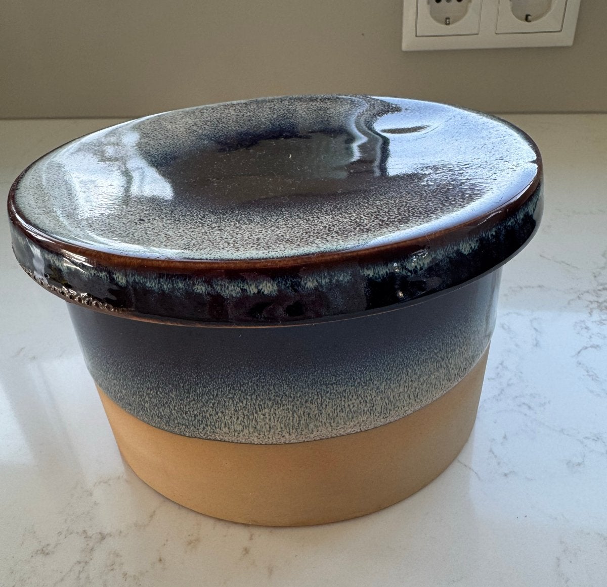 BePureHome.  Keramieken pot met deksel, Ophalen of Verzenden, Zo goed als nieuw, Grijs, Steen/keramiek