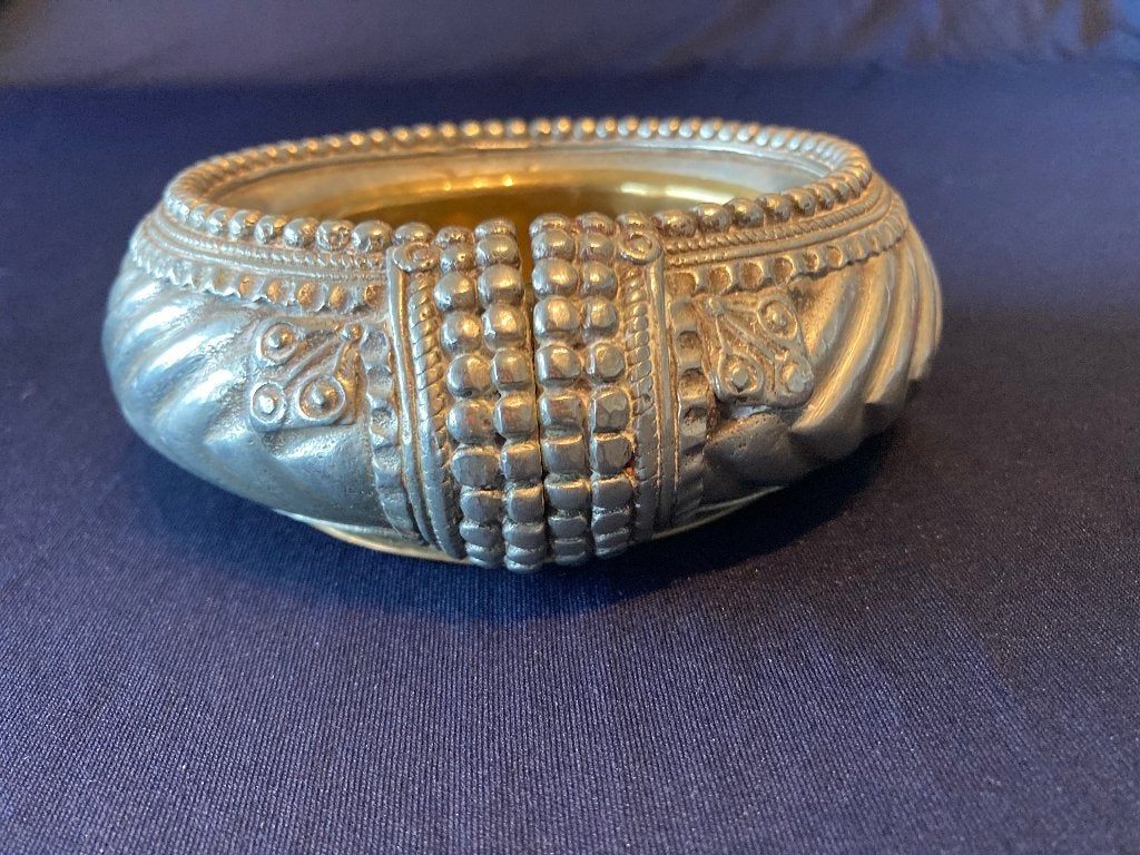 zilverkleurige Osmaanse slaven armband  omgebouwd naar asbak, Ophalen of Verzenden, Gebruikt, Zilver, Overige materialen