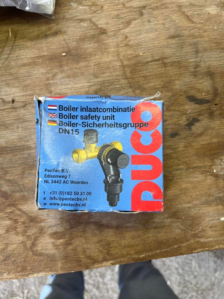 Duco Boiler Inlaatcombinatie DN15 - Nieuw in doos, Ophalen, Aardgas, Minder dan 3 jaar oud, Minder dan 20 liter