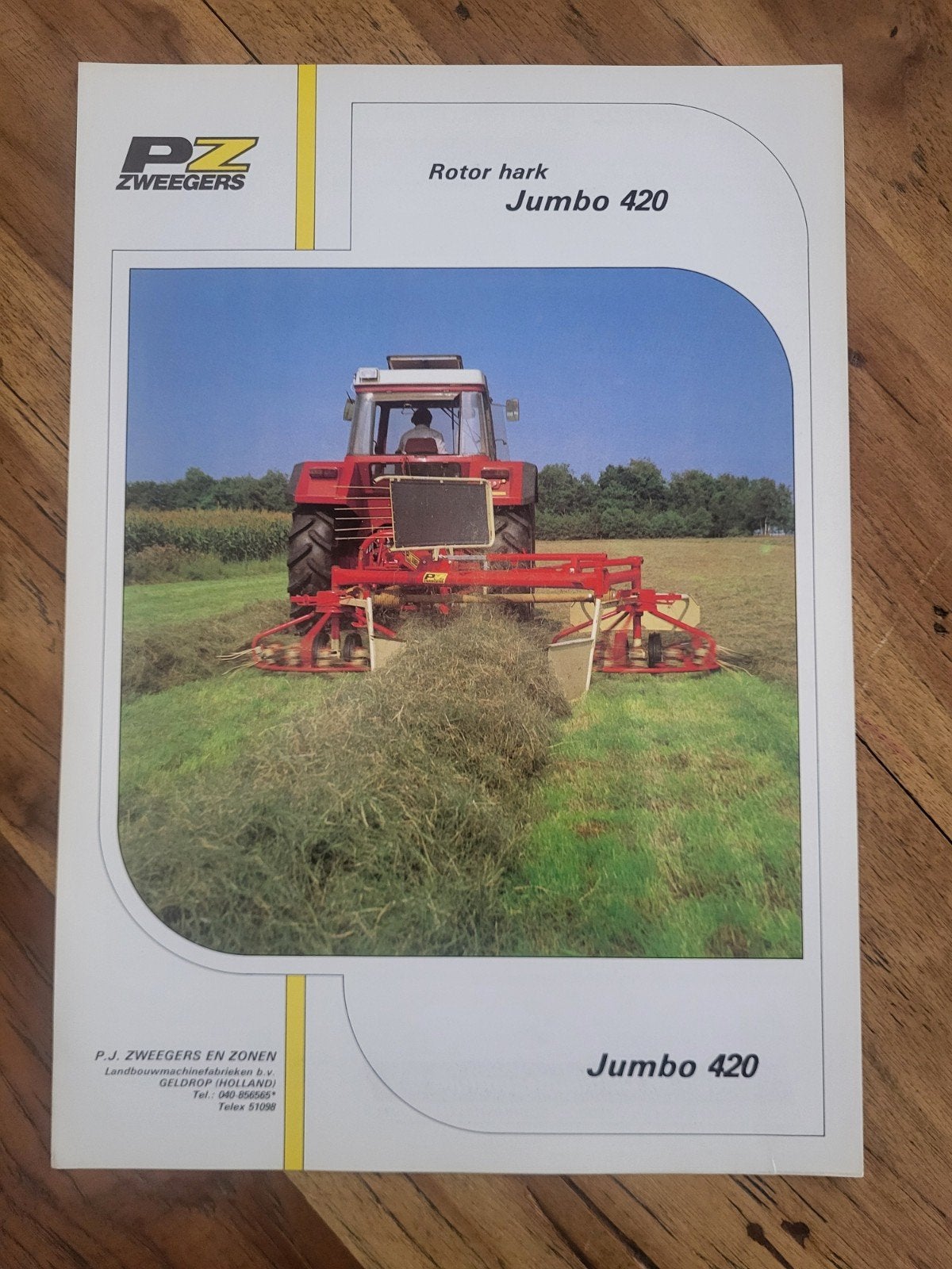 tractor folder PZ zweegers Jumbo 420 rotorhark, Boeken, Ophalen of Verzenden