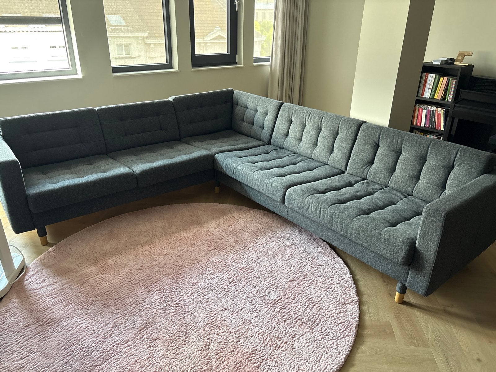 IKEA Landskrona 5-zitsbank - Zo goed als nieuw, grijs, Ophalen, Hoekbank, Zo goed als nieuw, Stof