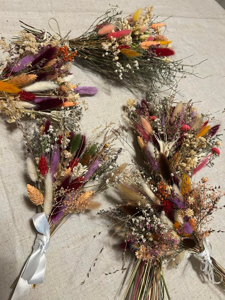 Gedroogde Bloemen Boeketten - Diverse Lentekleuren, Ophalen of Verzenden, Nieuw