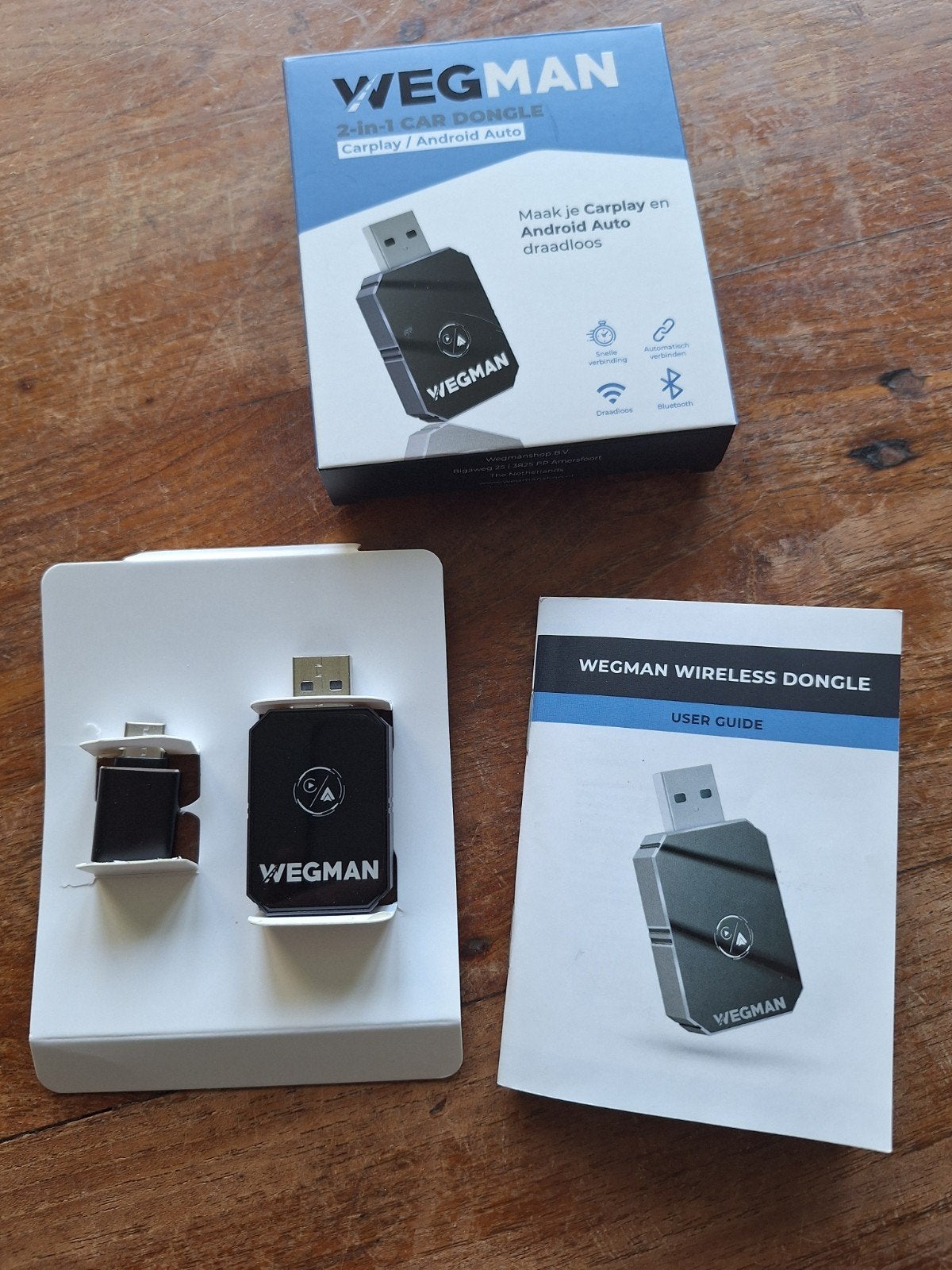 Wegman 2-in-1 Car Dongle CarPlay/Android Auto Draadloos, Ophalen of Verzenden, Nieuw
