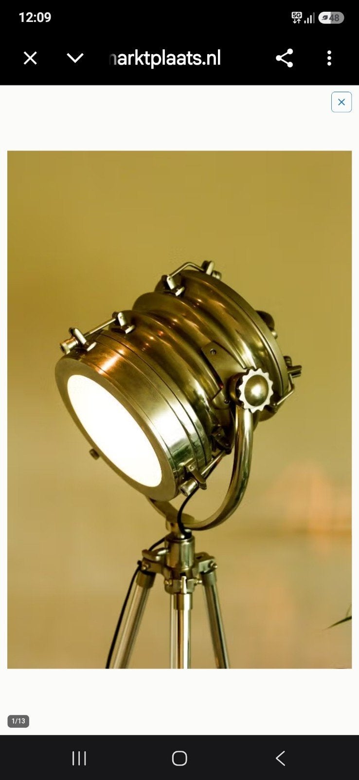 Industriële Vloerlamp Spotlight op Statief, Ophalen