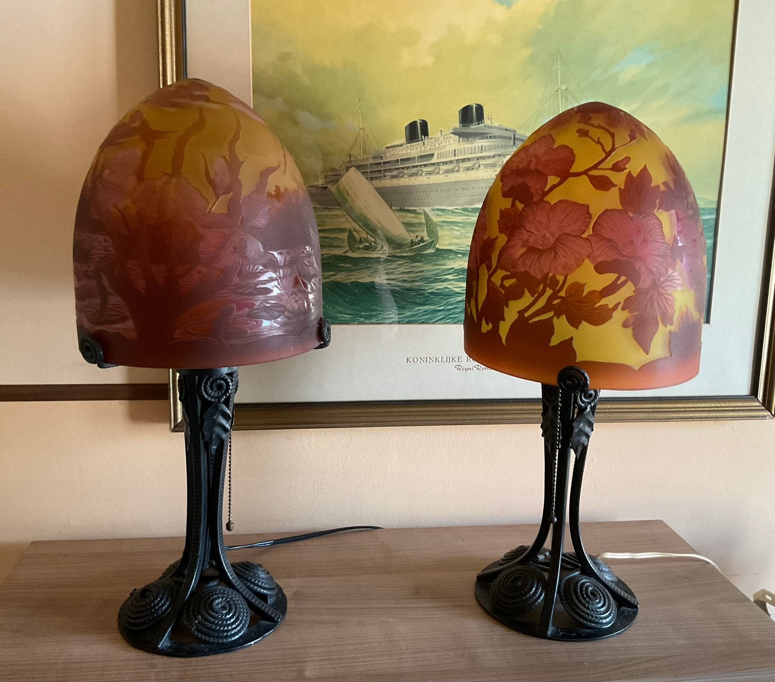 Galle tafel lampen, Ophalen, Zo goed als nieuw