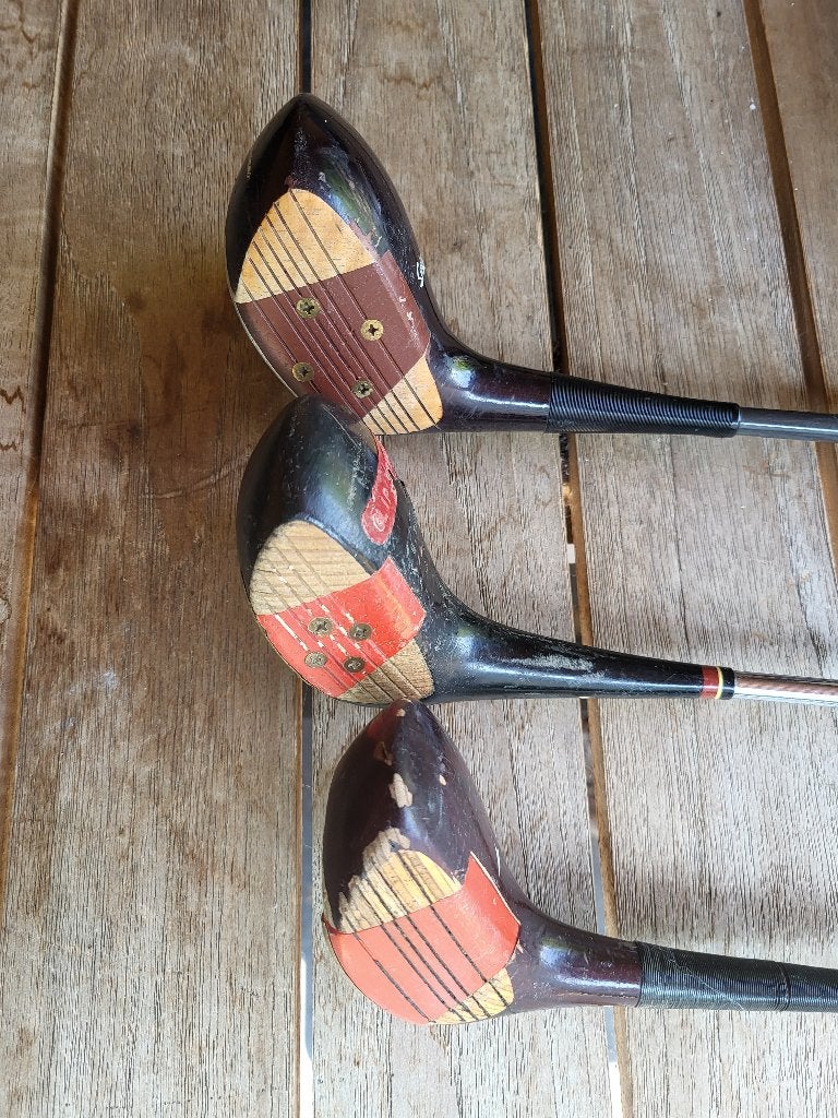 Mooie set klassieke vintage houten golfclubs-persimmon woods, Ophalen, Gebruikt, Club, Overige merken