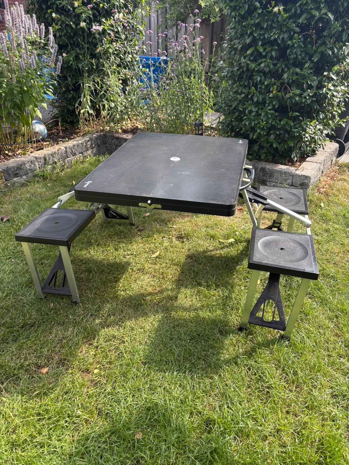 Inklapbare picknicktafel, Tuin en Terras, Picknicktafels, Ophalen, Overige materialen, Vierkant, Zo goed als nieuw