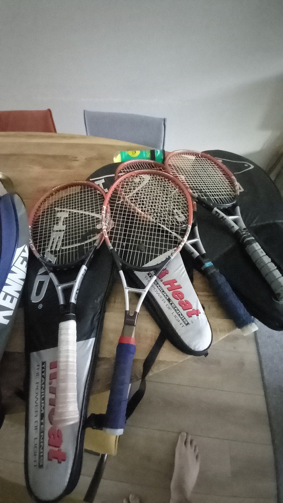 4x Head Ti-Heat tennisrackets met Kennex tas en ballen, Ophalen, Gebruikt, Racket, Head