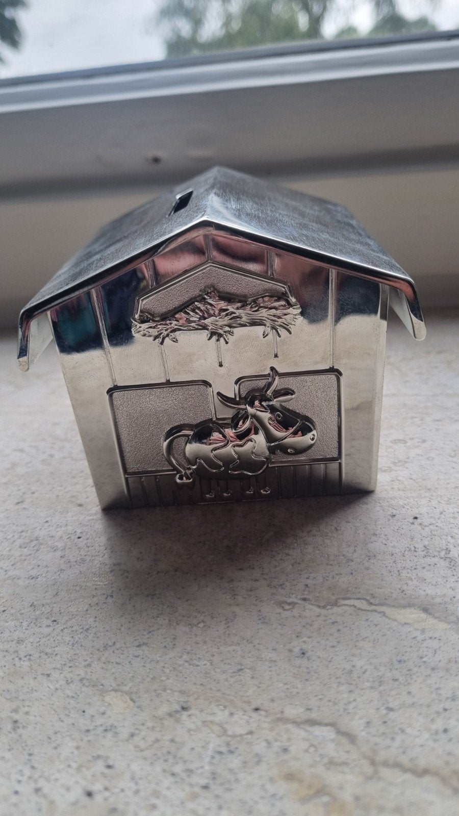 Spaarpot zilver boerderij, Ophalen, Zo goed als nieuw, Overige materialen, Dier