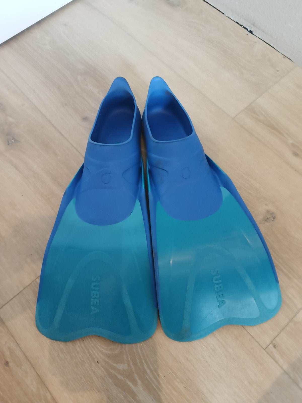 Blauwe Suboea zwemvliezen maat 34/35, Ophalen of Verzenden, Gebruikt, Zwem- of Duikvliezen