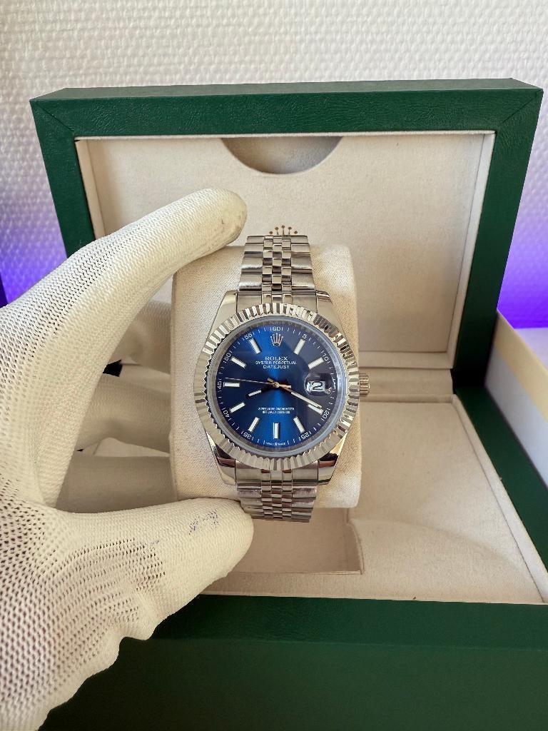 Rolex Datejust Blue Dial 41MM automatisch, Sieraden, Tassen en Uiterlijk, Horloges | Dames, Staal, Polshorloge, Nieuw, Ophalen of Verzenden