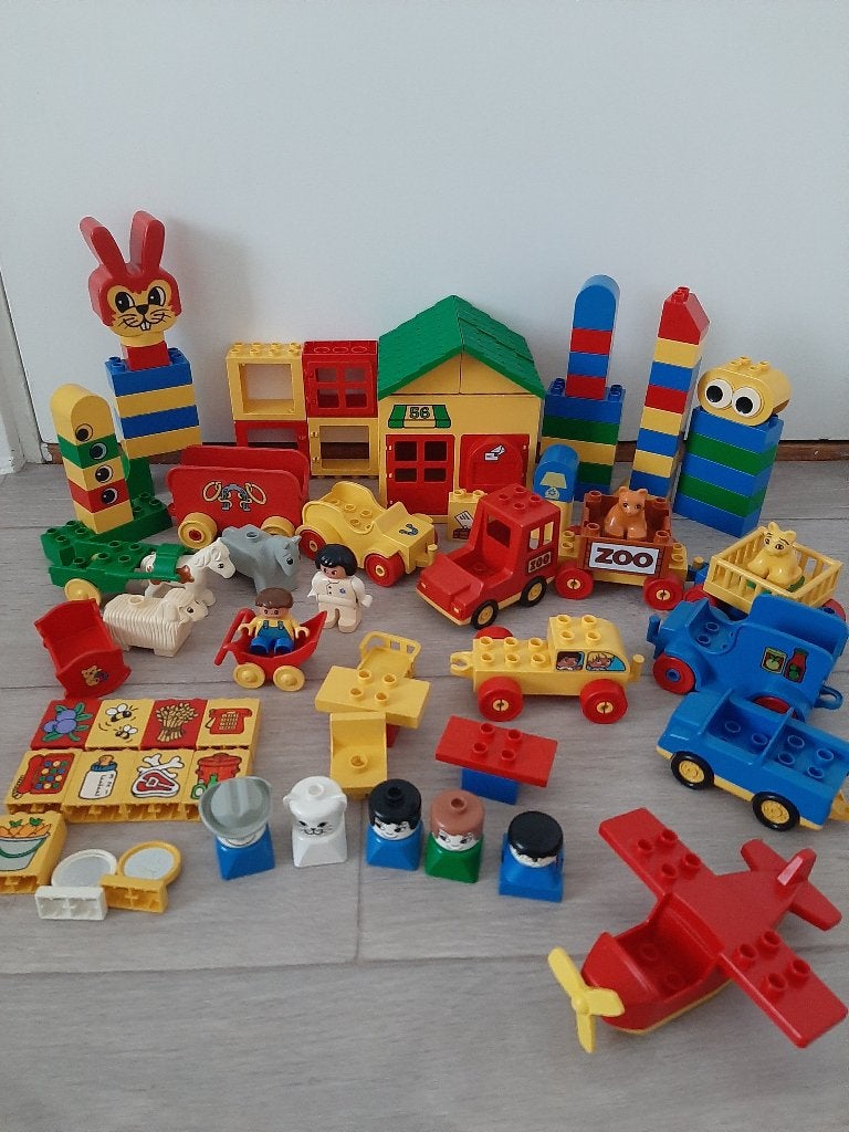 Duplo o.a. met dieren, vliegtuig en vintage postkantoor, Ophalen, Gebruikt, Duplo